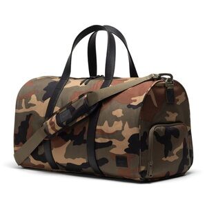 Camouflage Duffel Bag with Black Straps